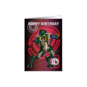  10th Happy Birthday with Robot warrior Card Toys & Games
