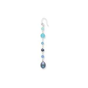  Aqua Crystal Blue Quartz Agate Pearl Earrings   JewelryWeb 