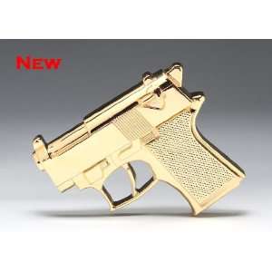   Mini Glok Gun Gold Finishing Plain Belt Buckle 