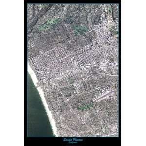  Santa Monica in Los Angeles County, California Satellite Poster Map 