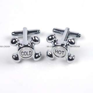 Hot And Cold Water Valve Mens Suit Cufflinks new  