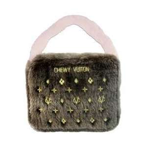    Large Classic Brown Chewy Vuiton Purse Dog Toy 