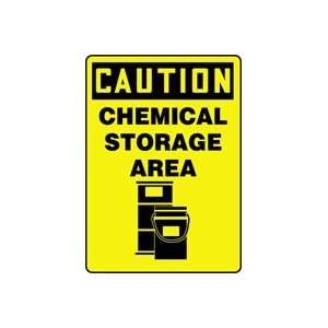  CAUTION CHEMICAL STORAGE AREA (W/GRAPHIC) Sign   14 x 10 