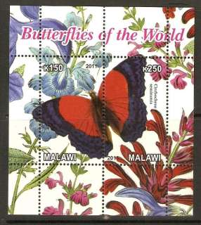 MALAWI 2011 BUTTERFLIES(3) MNH  