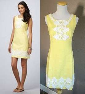 NEW Lilly Pulitzer Adelson Shift Jacquard Dress Yellow 4/6/10 S/M/L 