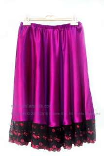 100% Silk & Lace Half Skirt/Slip XS~3XL #AF651●Free p&p  