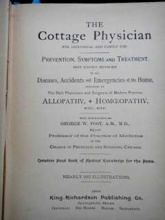 1895 antique HOMEOPATHIC MEDICAL QUACK MEDICINE 642pgs  