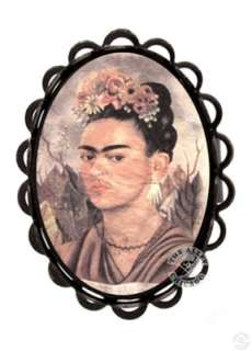 Frida Kahlo With Flowers Cameo Ring  