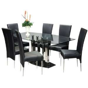  CILLA DT Cilla Collection Dining Table with Glass Top and 