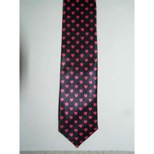  Valentine pink heart necktie skinny neck tie love 