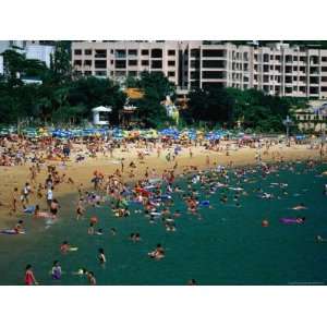  Crowds on Beach in June, Repulse Bay, China Premium 