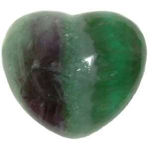  30mm Fluorite Puff Heart Stone Worry Bead 