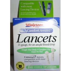   Lancets   21 Gauge, for an Ample Blood Drop   100 Sterile Tip Lancets