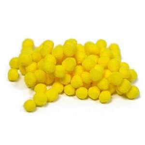  100 Craft Pom Pom Puffs   1 Yellow Toys & Games