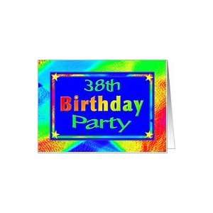  38th Birthday Party Invitation Bright Lights Card Toys 