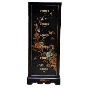   Dragon Leather Covered Chinese Chest of Drawers Set