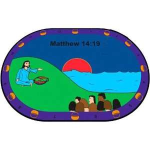 Flagship Carpets Novelty Religious Fish Kids Rug   FISH4 x 6 Oval 