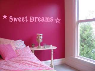 Sweet Dreams Girls Bedroom Nursery Wall Art Decal Vinyl  
