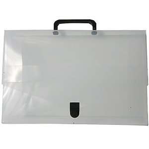  Clear Grid Small Plastic Portfolio Case with Handles (10 x 