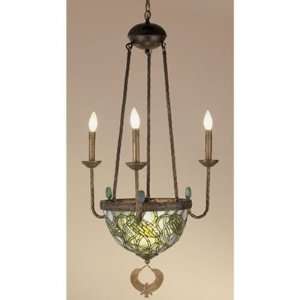 MY 49261   Meyda Tiffany 22in W Lotus Bud 3 Light Chandelier with 