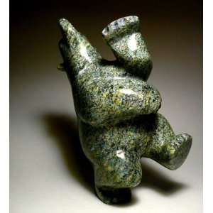 Inuit Art Dancing Bear By Peter Parr Stone Carving/ Collectable 