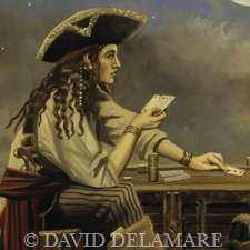 Pirate & Mermaid Playing Poker David Delamare Art (R65)  