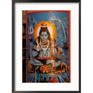  Vishnu Hindu God Mural, India Collections Framed 