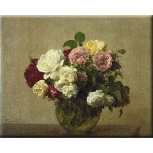  Roses 16x13 Streched Canvas Art by Fantin Latour, Ignace 