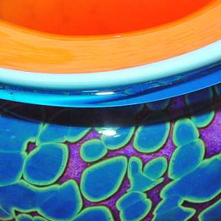 Sutherland Purple, Blue & Orange Glow Vein Amphora Vase  