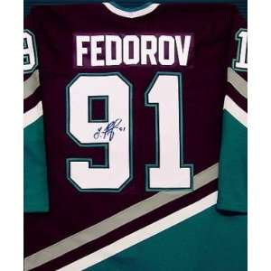  Sergei Fedorov autographed Hockey Jersey (Anaheim Ducks 