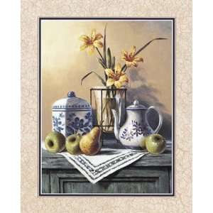   Country Tea Set with Yellow Lilies by T.C. Chiu 8x10