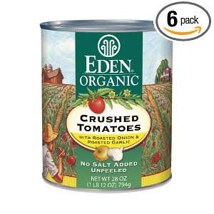 Eden Crushed Tomatoes with Onion & Garlic, Organic, 28 Ounce (Pack of 
