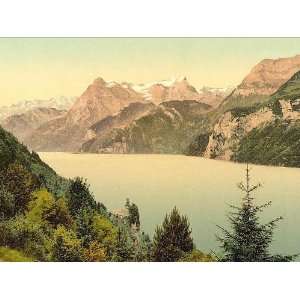  Vintage Travel Poster   Urnersee and Urirotstock Lake Lucerne 