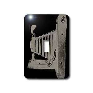   Vintage classical camera on grey background   Light Switch Covers