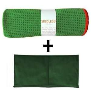   yoga towel + green hBand stretchy headband combo by Absolute Yogi