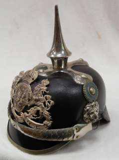The Bavarian helmet features silver colored fittings & trim, lion head 