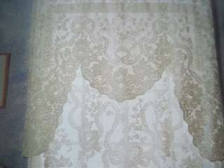AINSLEY WHITE SWAG LACE CURTAIN FLORAL DESIGN 69 X 46 WLS316