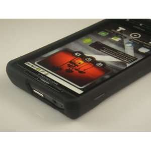 BLACK Hard Rubber Feel Plastic Cover Case for Motorola Droid X MB810 