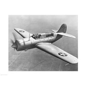  High angle view of a fighter plane in flight, Curtiss SB2C 