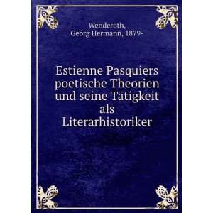   tigkeit als Literarhistoriker Georg Hermann, 1879  Wenderoth Books