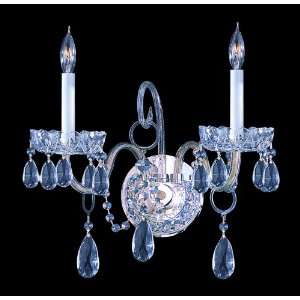   Crystal Two Light Majestic Wood Polished Crystal Wall Sconce 1032 CL