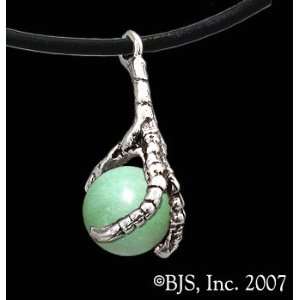 Eagle Claw Necklace with Gem, Sterling Silver, Green Aventurine set 