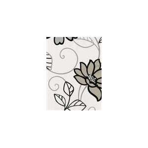  Animated Flowers Black on Silver Wallpaper in Swoon