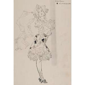  1908 Print Penrhyn Stanlaws Burlesque Girl Copenhagen 