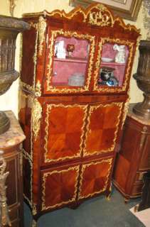 Antique French Louis XV Style Rosewood Cabinet Vitrine  