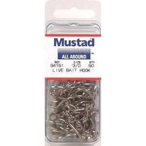   Mustad   O Shaun Point Bent Nickel Size 3/0 50 Pa