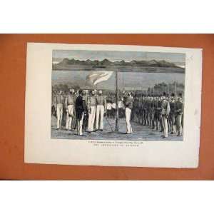  Annexation Rotumah Hoisting British Flag C1881 Print