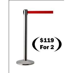   Belt Stand, Chrome with 7 Red Belt (Set of 2)