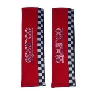  Sparco 01090S4RS Red Thin Checkered Seat Belt Harness Pad 