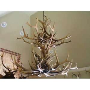   Deer Double Tiered Antler Chandelier   Elk Antlers